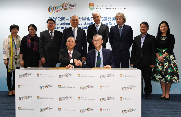 Matthias Li, Chief Executive of Ocean Park, and Professor Andy Hor, Vice-President and Pro-Vice-Chancellor (Research) from the University of Hong Kong, signed a memorandum of understanding (MOU) which will see the two entities deepening their collaboration in innovative education and research initiatives, including the inaugural Ocean Park International STEAM Education Conference, and a hackathon that empowers students to design guest experience solutions for the Park.